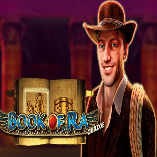 Official Slots logo: Book of Ra Deluxe by Novomatic at Slotrize Casino