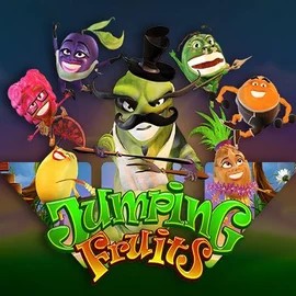 Jumping Fruits online game logo by Wazdan on slotrize.eu