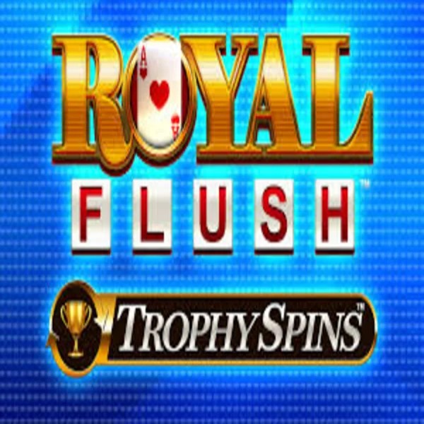 Royal Flush Trophy Spins slot logo by Greentube at Slotrize Casino