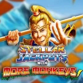 Stellar Jackpots with More Monkeys slot logo by Lightning Box Game at Slotrize Casino